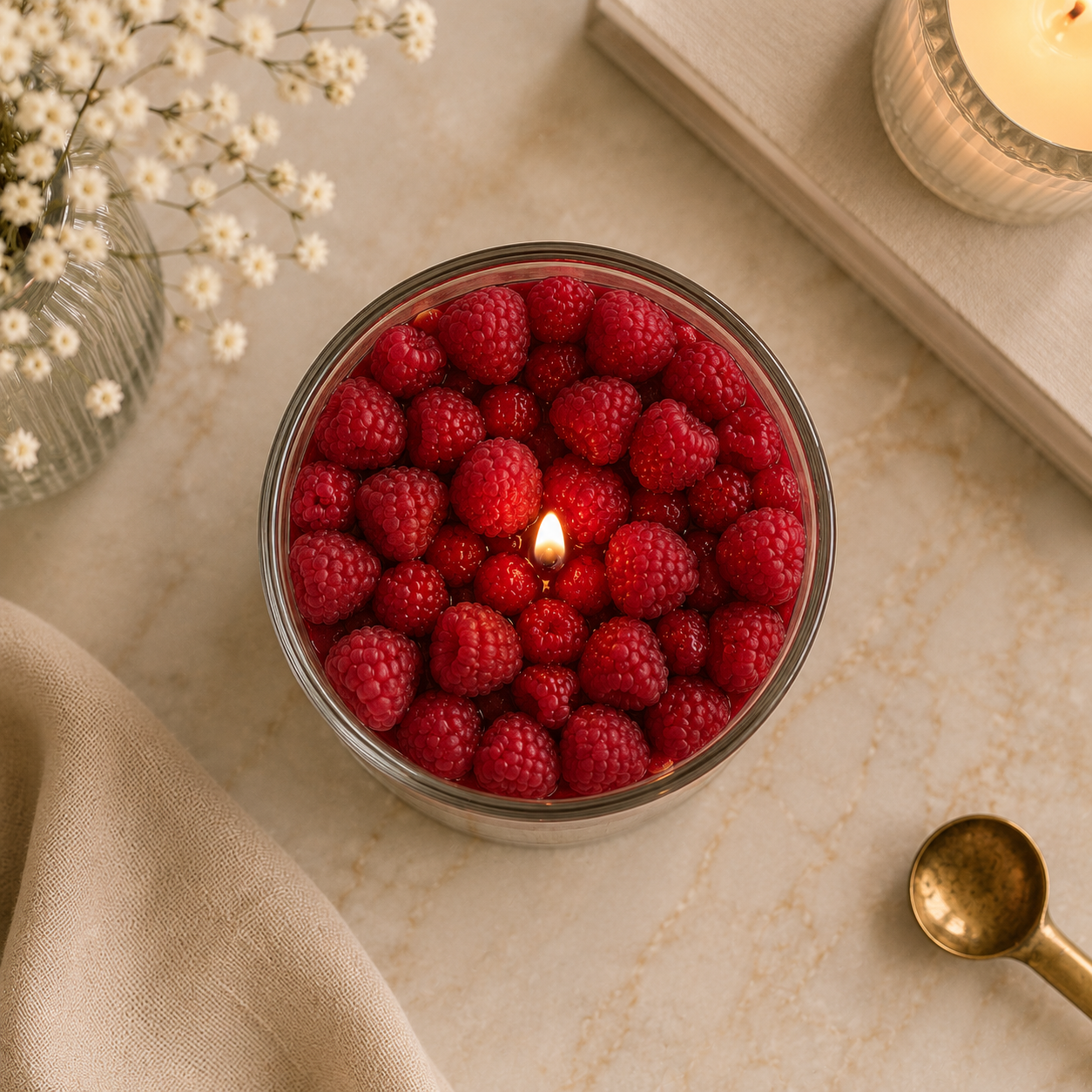 Raspberry Cheesecake Dessert Candle